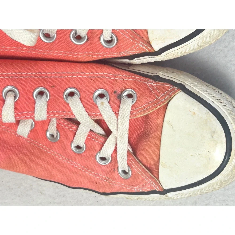 Converse All Star Sneakers Women 8 Coral Orange Classic Low Top Shoes